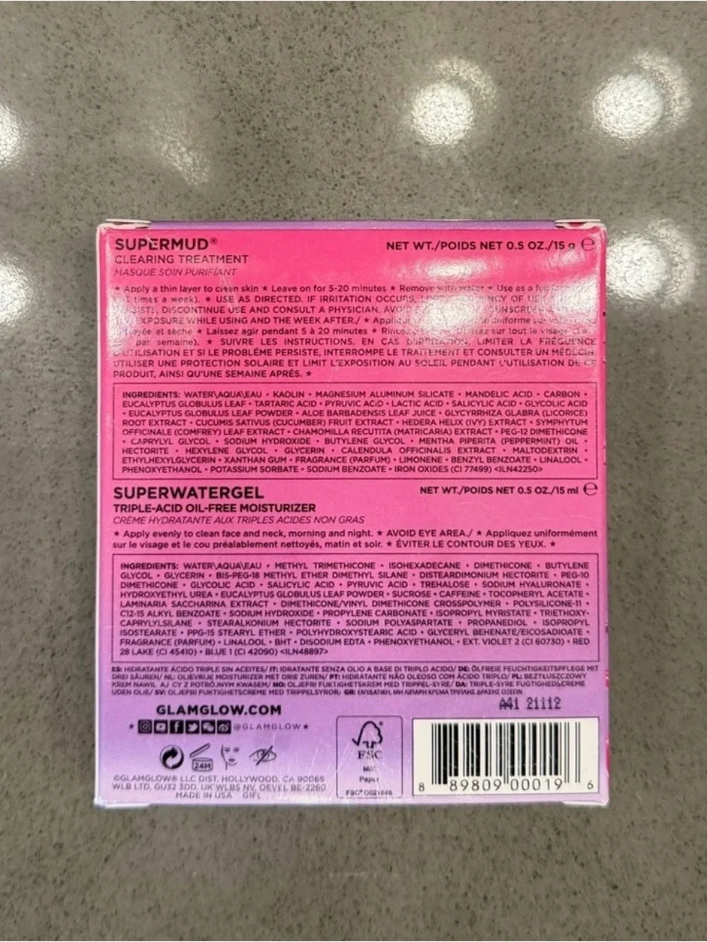 GLAMGLOW Supermud + Superwatergel Set NIB Mini Pore Clearing Skincare
